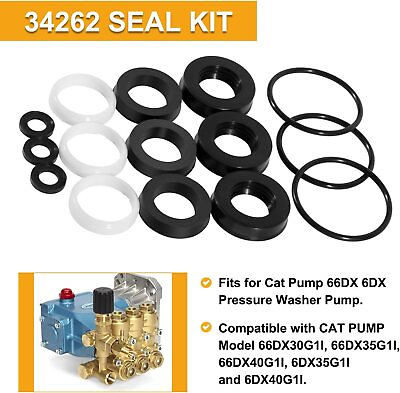 #ad 34262 Seal Kit for Cat Pump 66DX 6DX Pressure Washer Pump 66DX40G1I 6DX35G1I $48.90