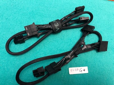 LOT 2 Pcs  eVGA 6 pin PERIF to 3X IDE DRIVER  cable FOR EVGA SuperNOVA 80 PLUS 