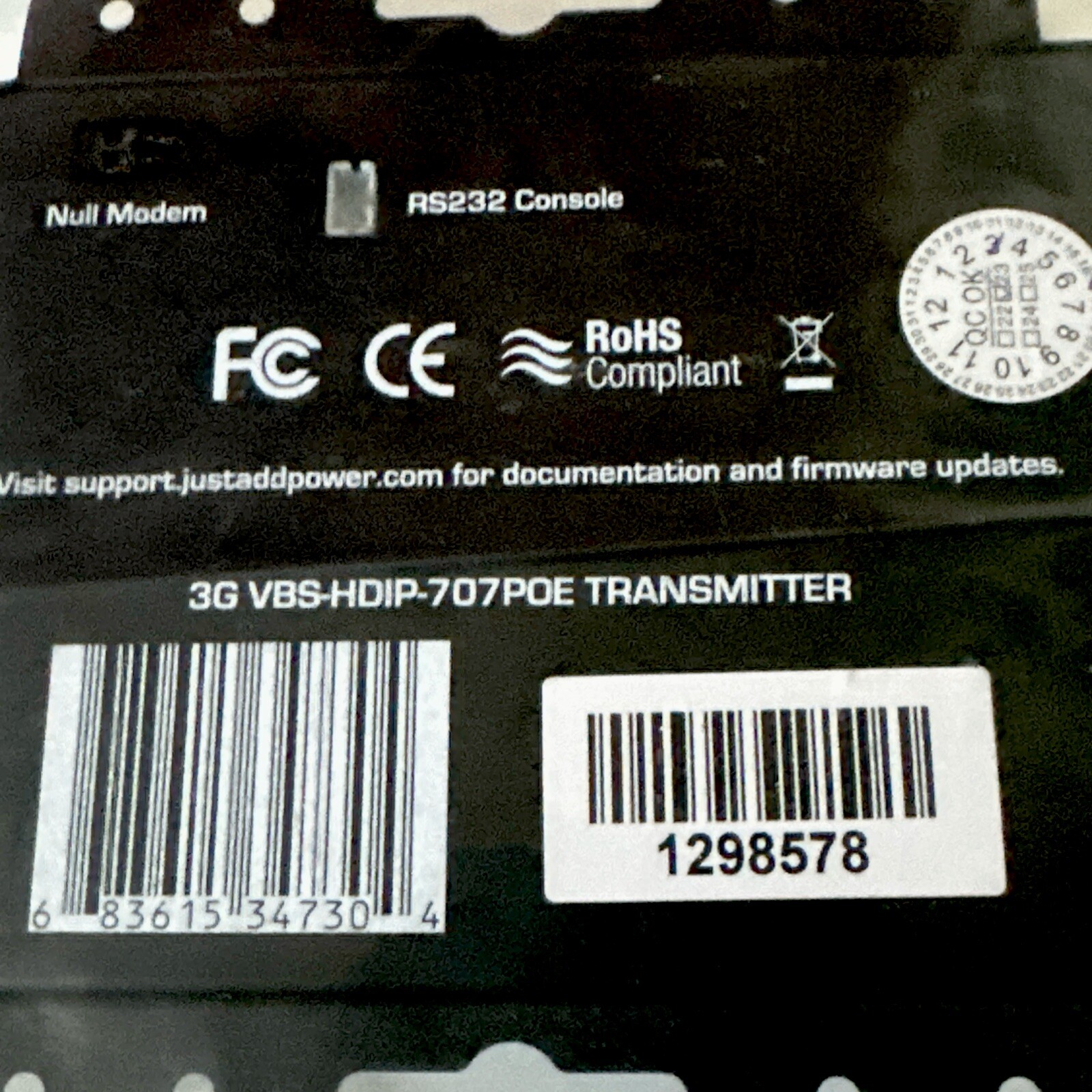 Just Add Power 3G 707POE TX Ultra HD IP High Fidelity Gigabit POE Transmitter