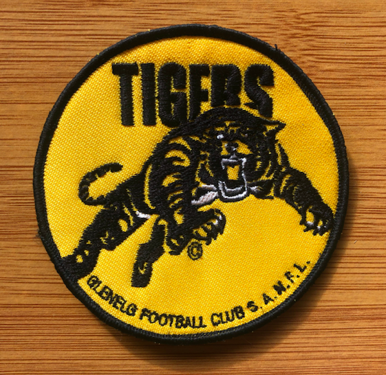 Glenelg Football Club TIGERS retro jumper patch SANFL 1980s footy AFL