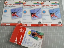 Photo Paper Likon Canon Mixed Lot 5x7 and 4x6 Glossy Inkjet Printer