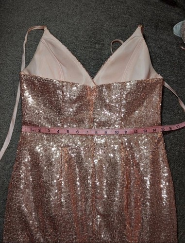 Rose Gold Sequin Evening Gown - Picture 7 of 14