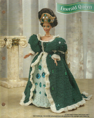 NEW EMERALD QUEEN DRESS FASHION DOLL ANNIE'S CROCHET PATTERN INSTRUCTIONS