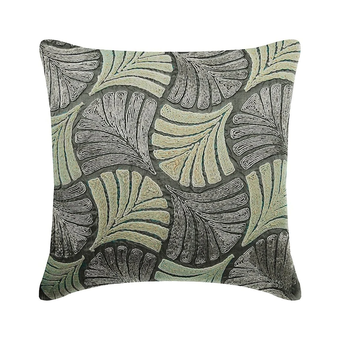 Decorative Pillow Cover Silver 16"x16", Square Silk Fabric - Moderno Two