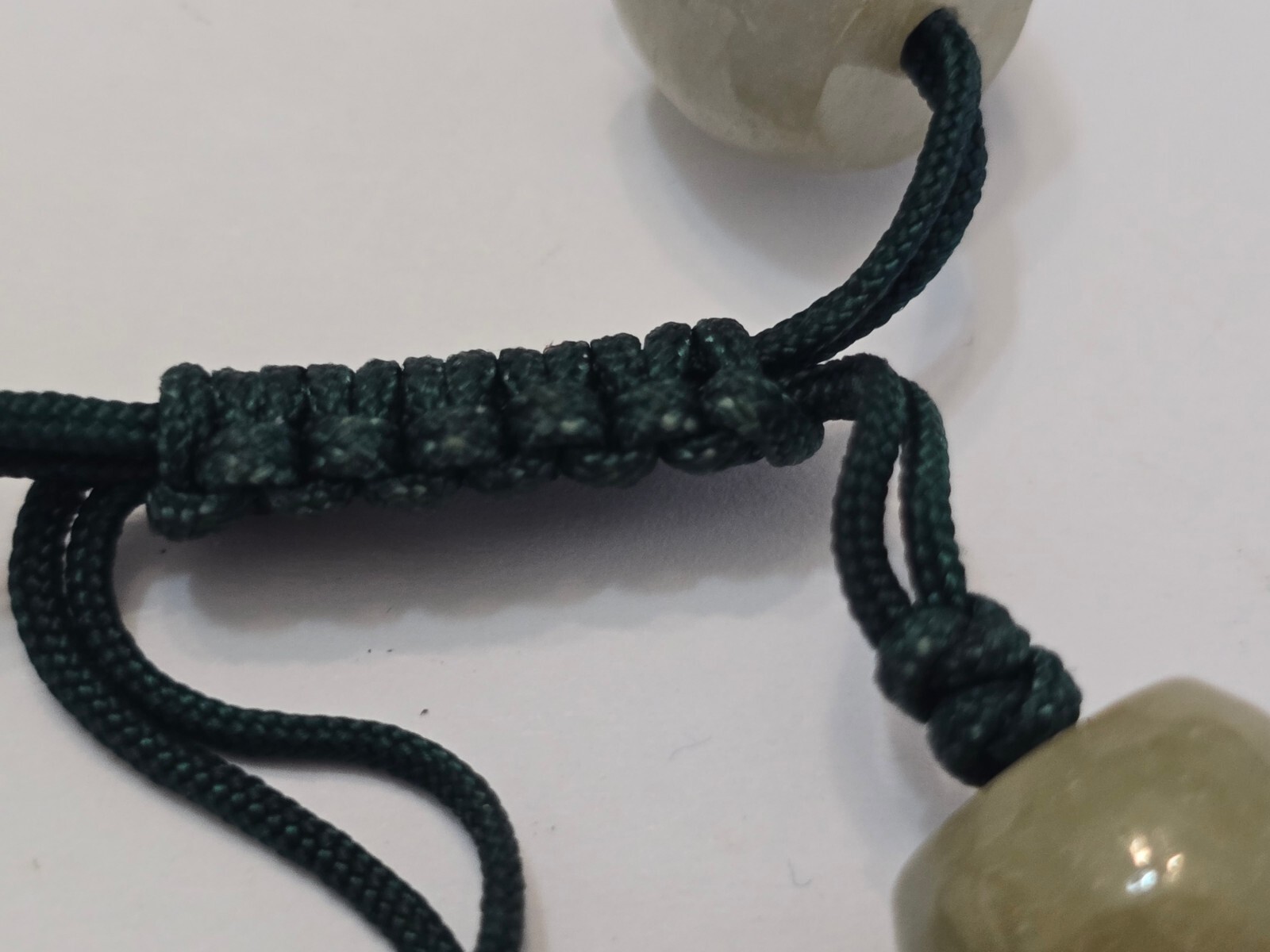Jade Macrame Cord Beaded Adjustable Bracelet - image 7
