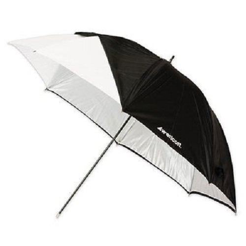 Westcott 43-inch Optical Satin Collapsible with Removable Black Cover - White 20