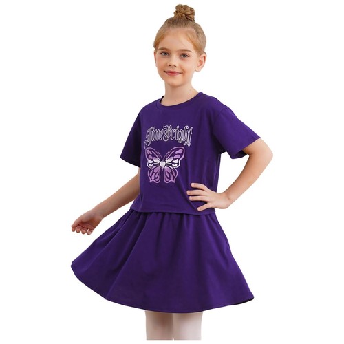 Kids Girl's T-shirt With Skirt Festival Tracksuit Gift Dress-up Fancy Cute Suit - Picture 17 of 30