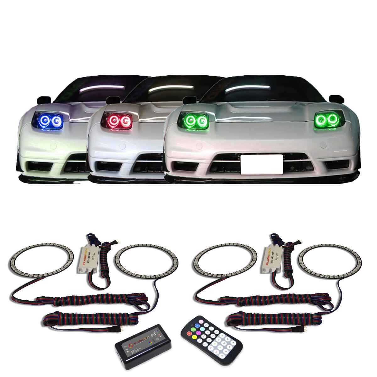 RGB Multi Color Angel Eye Headlight Halo kit for Acura NSX 02-05