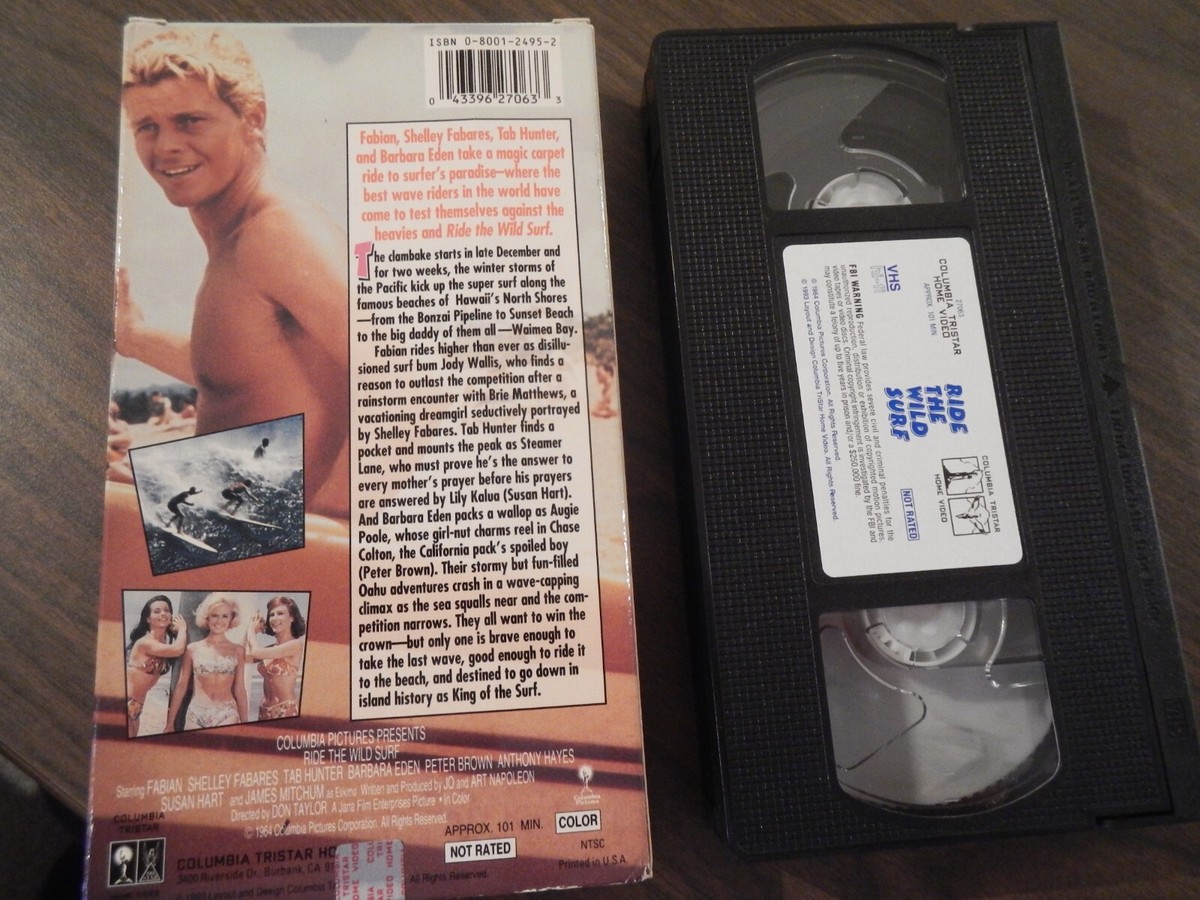 RIDE THE WILD SURF RARE VHS 1964 FABIAN SHELLEY FABARES SURFING