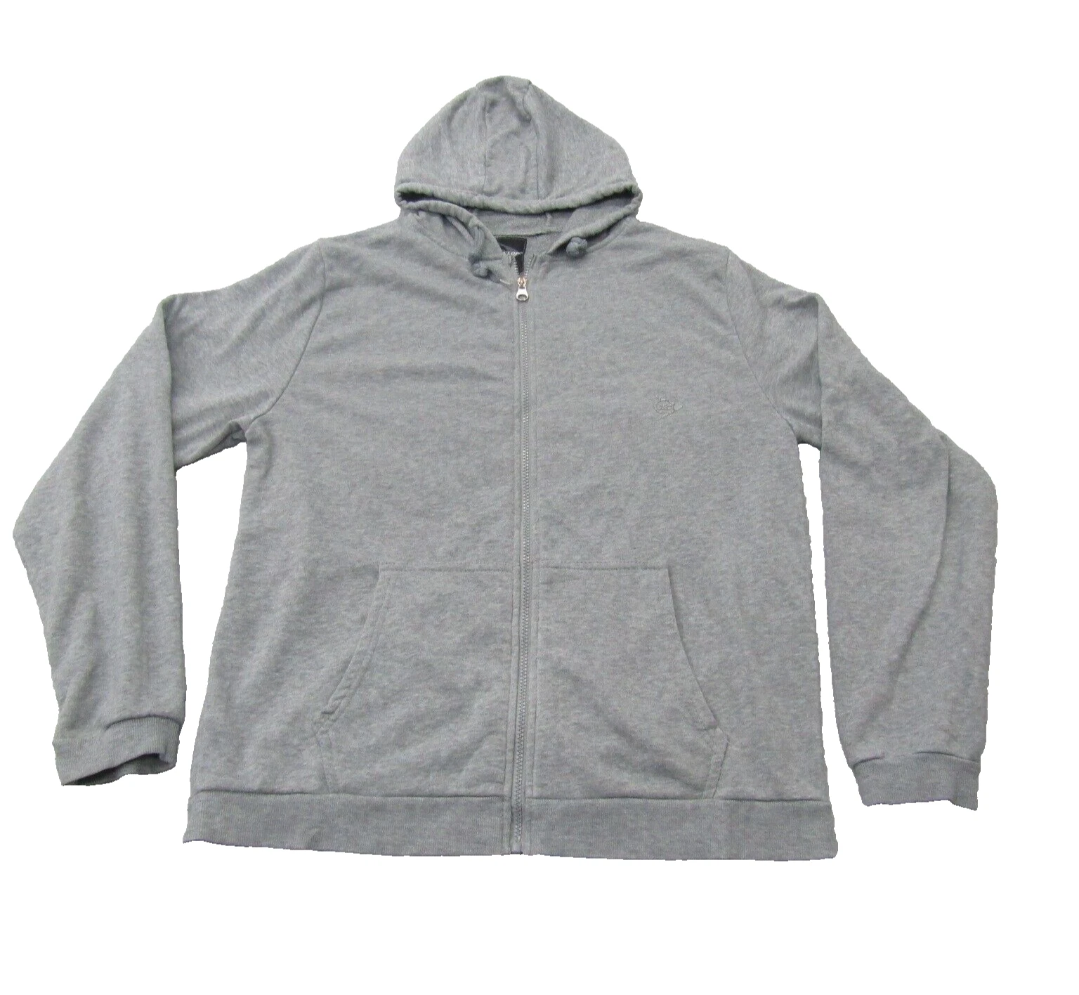 VETEMENTS Dunlop Felpa Donna Corta con Cappuccio XL Grigio Manica Lunga Full Zip
