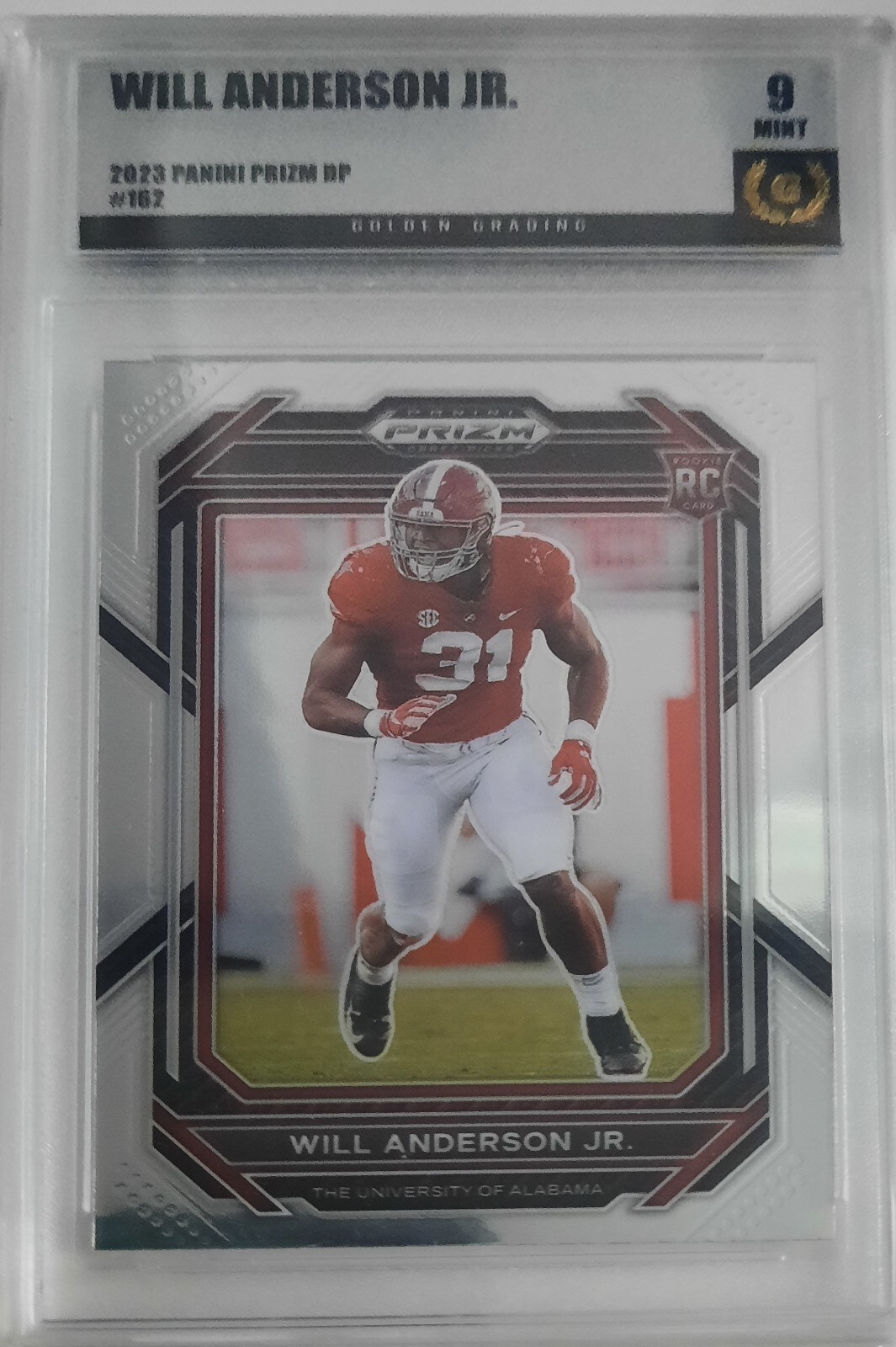 Will Anderson Jr. 2023 Prizm Draft Picks DP RC #162 Golden Grading (GG) 9 Mint