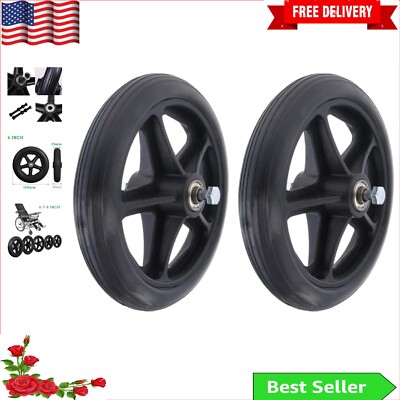 Enhanced Stability 6-Inch Wheel Replacement Kit for Wheelchairs, Rollators