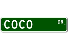 Coco Drive Street Sign Personalized Custom Last Name Metal Sign - Aluminum