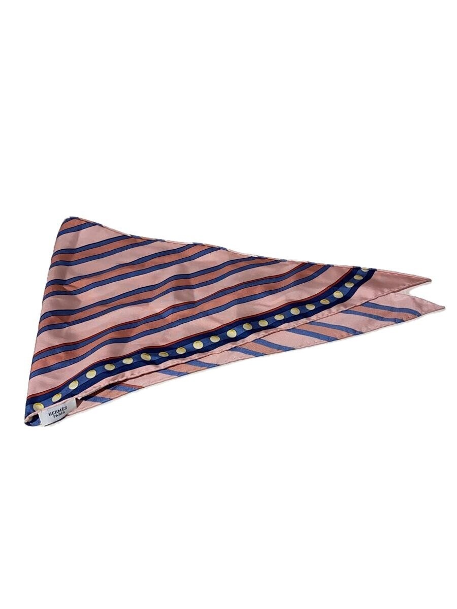 HERMES Silk Scarf Pink Stripes Elegant Fashion Accessory