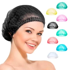 Black Disposable Polypropylene Bouffant Caps 21 Inches - Pack of 100 - Unisex...