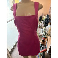 PrettyLittleThing Pink Textured Bow Back Mini Dress Square Neck Size 4