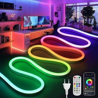 Rgbic Neon LED Streifen 10 M 230V App Fernbedienung Musik Sync IP65 Mehrfarbig