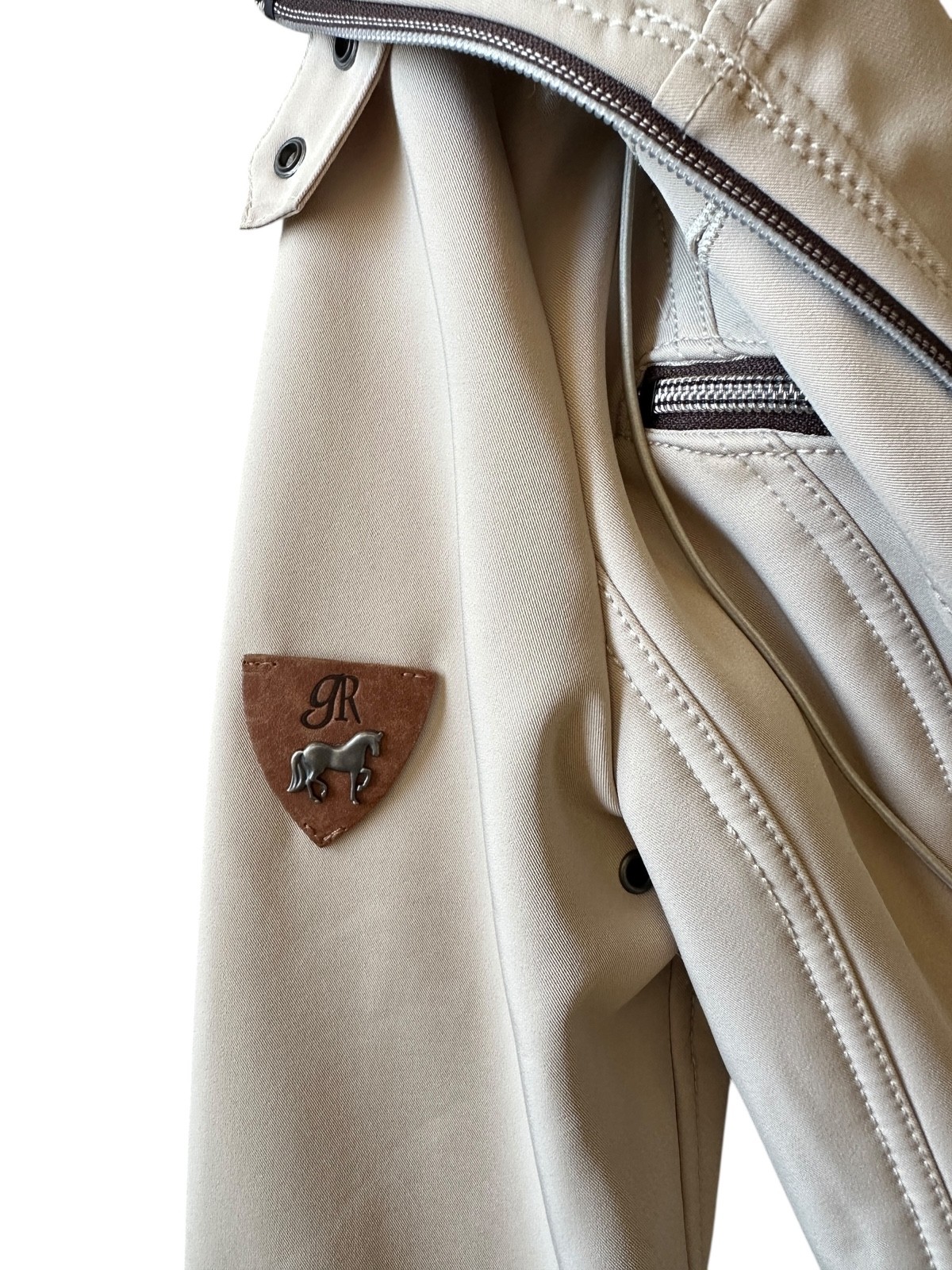 Goode Rider Beige Fur Lined Hooded Coat  Cargo Parka Jacket Women Small