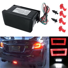 3-In-1 Smoked Lens LED Rear Bumper Fog Light Tail Third Brake Lamp Backup Rev...