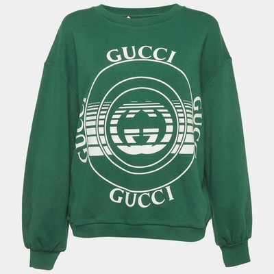 Gucci Green Interlocking G Cotton Sweatshirt XS