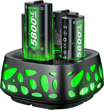 Rechargeable Battery Pack for Xbox with Charger, 4x5800mWh Fast Charging Recharg