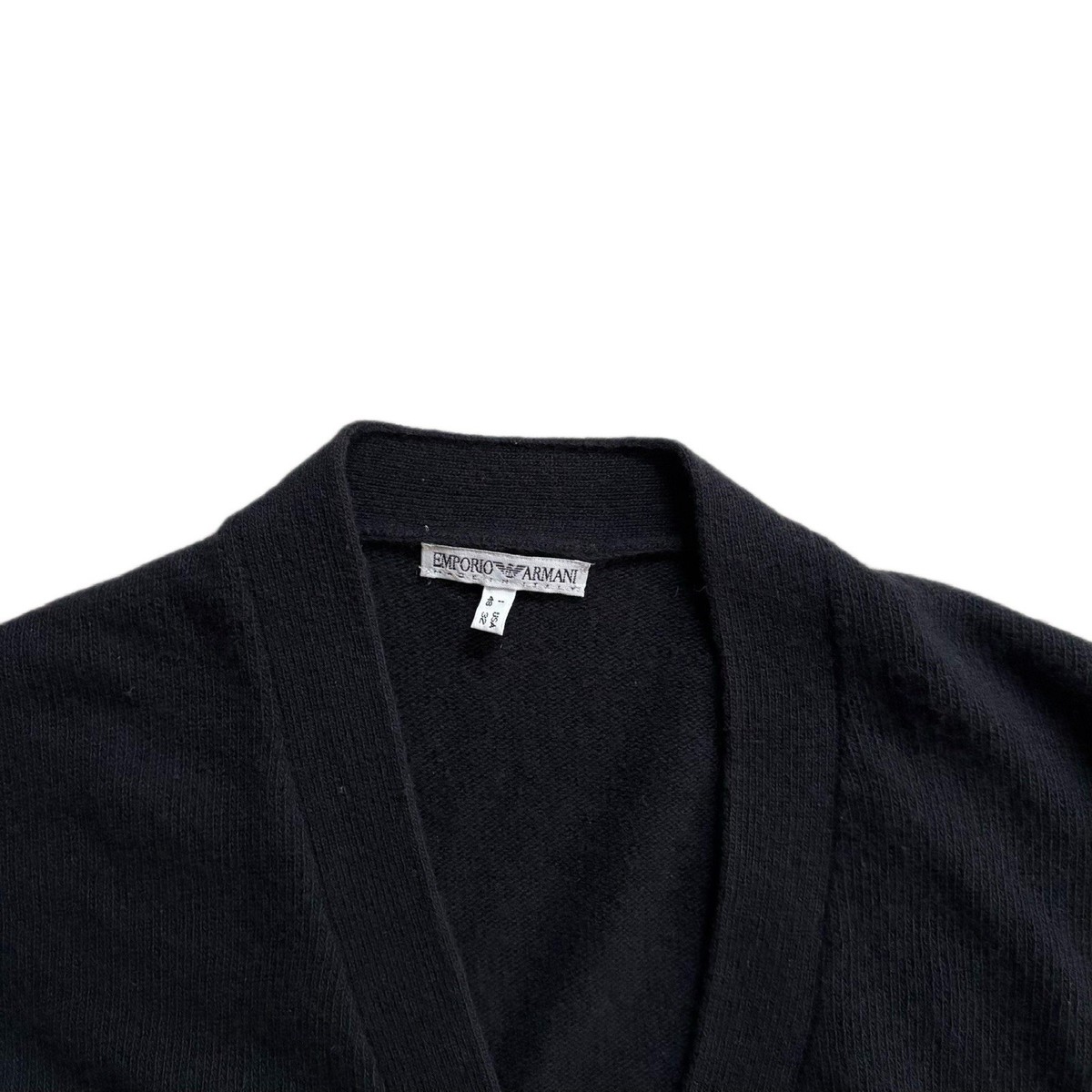 80s 90s Emporio Armani Lana wool cardigan BLACK | eBay