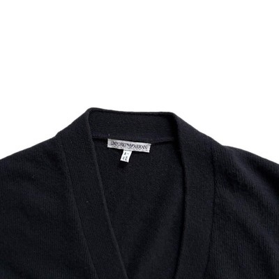 80s 90s Emporio Armani Lana wool cardigan BLACK | eBay