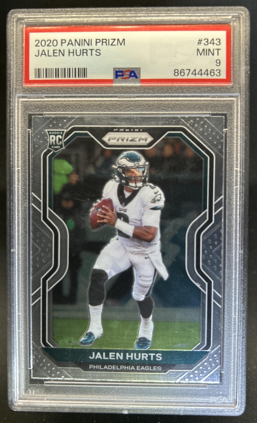 2020 Panini Prizm Jalen Hurts Rookie RC #343 Eagles PSA 9