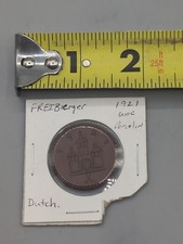 Avant WWII/2 monnaie d'urgence allemande 1 Mark Freiberg, Allemagne porcelaine marron