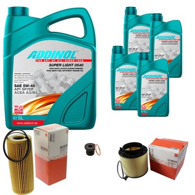 MAHLE Inspektionspaket 9L ADDINOL SUPER LIGHT 5W-40 für Audi A5 Cabriolet 8F7