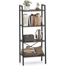 Plant Flower Stand 4-Tier Bookshelf Industrial Display Shelf-Gray
