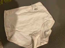Vtg High Waist White Cotton Panties Sz Large Hanes Her Way Granny NWT