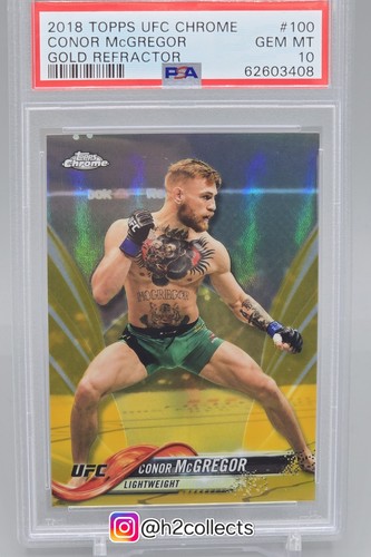 2018 Conor Mcgregor GOLD CHROME 7/50 Topps UFC RARE Refractor PSA 10 Gem MINT
