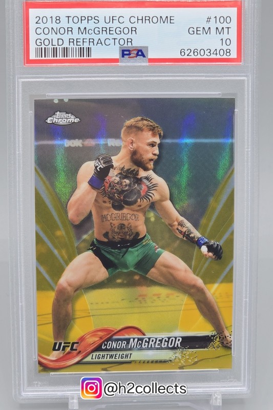 2018 Conor Mcgregor GOLD CHROME 7/50 Topps UFC RARE Refractor PSA 10 Gem MINT