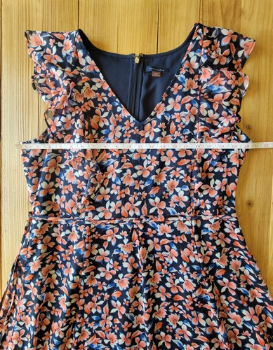 Tommy Hilfiger Womens FloralPrint Chiffon Midi Dress FlutterSleeve Vneck Size 16 - Picture 14 of 16