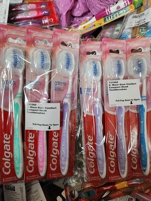 12 Pack Colgate Wave Gum Comfort Compact Head Toothbrushes ULTRA SOFT