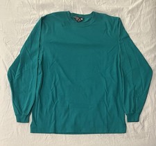 Vintage 90’s Aqua Blue Green long sleeve mens meduim shirt made in usa cotton