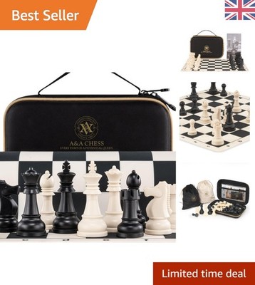 Elegantes tragbares Schachspiel mit 15'' Silikonbrett & gewichteten Figuren für Reisen