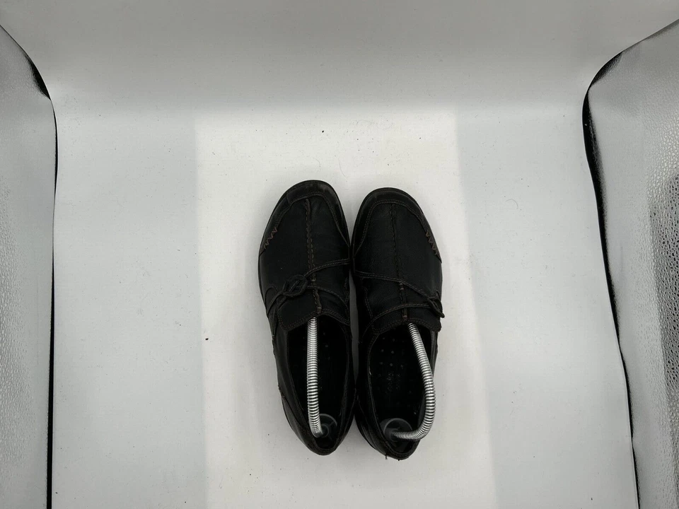 Zapatos cómodos Clarks Unstructured Wave para mujer talla 9M negros sin cordones Foto 4 de 4