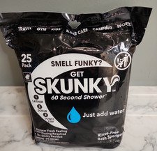 Skunky No Rinse Bathing Wipes, Cleans Without a Shower, 1 Pack Of 25
