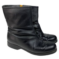 Vintage Hush Puppies Faux Leather Boots Sherpa Lined Side Zip Women Size 8 55857