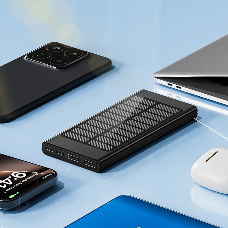 Banco de energía solar de 100000 mAh cargador portátil paquete de baterías compatible con iPhone Foto 2 de 4