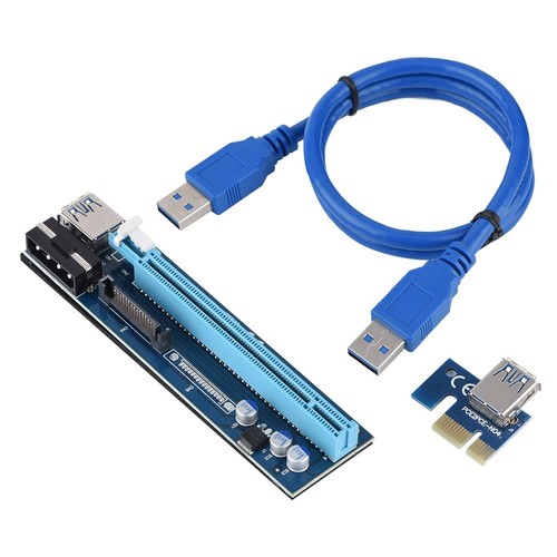 PCI-E Express To 16x 4PIN Mining Extender Riser Card Adapter With USB 3.0 Cab FY - Afbeelding 3 van 12