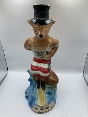 1975 Queen Mary The Surfer Fox Jim Beam Whiskey Decanter W Tax Stamp Vintage VGC