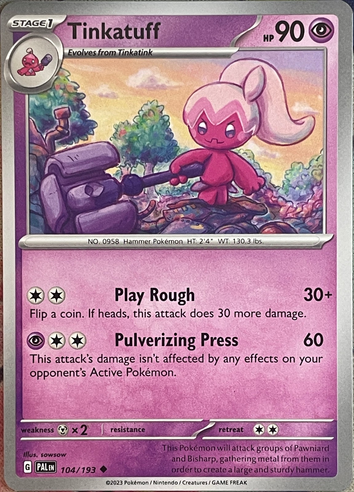 Tinkatuff - 104/193 - Paldea Evolved Pokemon 2023