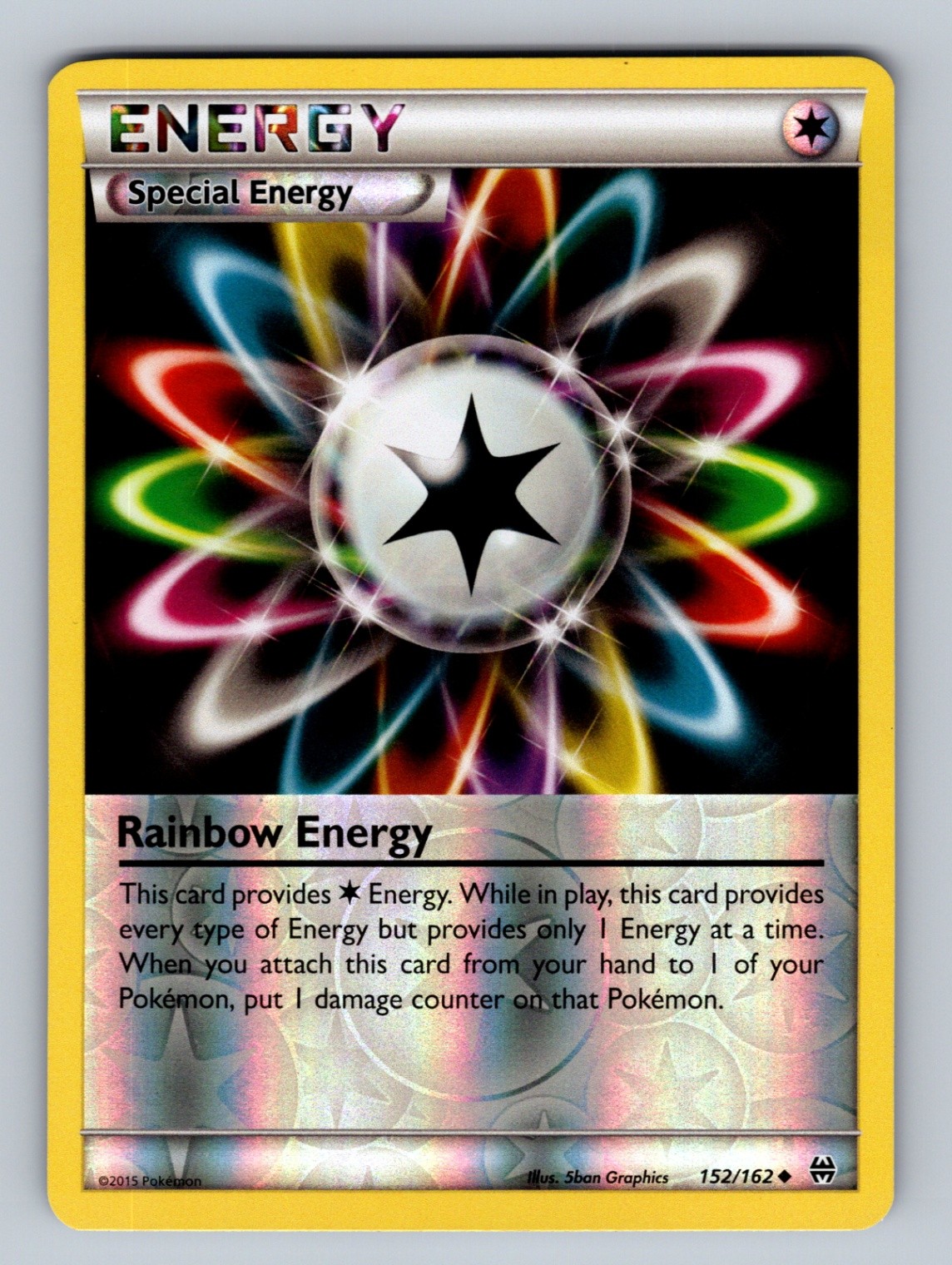 Rainbow Energy 152/162 Reverse Holo XY - BREAKthrough NM - LP Pokemon TCG