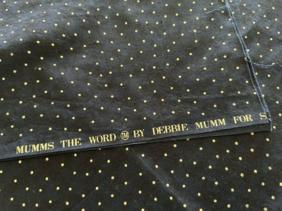 Mumms The Word Debbie Mumm Black Cotton With Gold Polka  Dots Fabric 19  X 42 