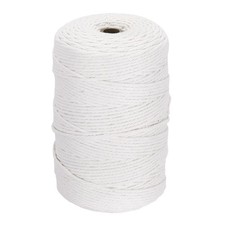 3mm x 328 Yard White Natural Cotton Macrame Rope, Single Strands