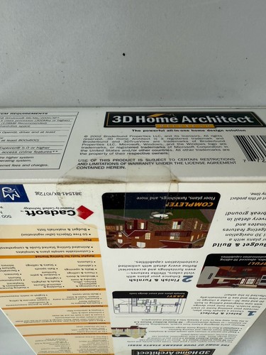 3D Home Architect Deluxe 5.0 Broderbund Sealed Disc Users Guide Complete Windows - Photo 4/5