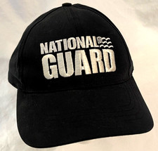 US ARMY VTG National Guard Service Veterans Ball Cap Hat Black OS Made in USA